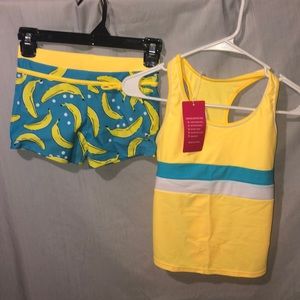 Girls Banana Boyshort Swimsuit